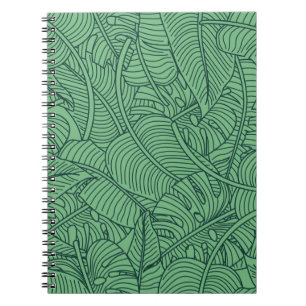 Floral seamless pattern with leaves. tropical back notebook