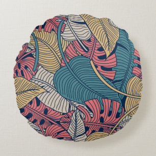 Floral seamless pattern with leaves. tropical back round pillow