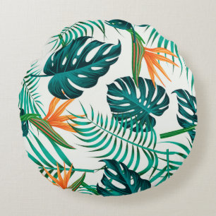 Floral seamless pattern with leaves. tropical back round pillow