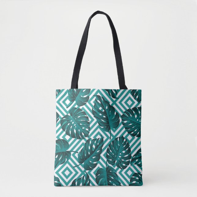Floral seamless pattern with leaves. tropical back tote bag (Front)