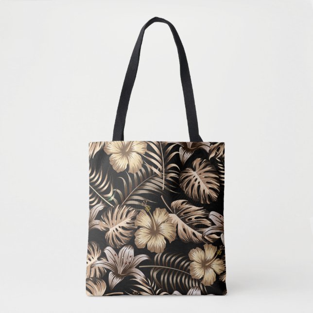 Floral seamless pattern with leaves. tropical back tote bag (Front)