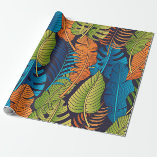 Floral seamless pattern with leaves. tropical back wrapping paper