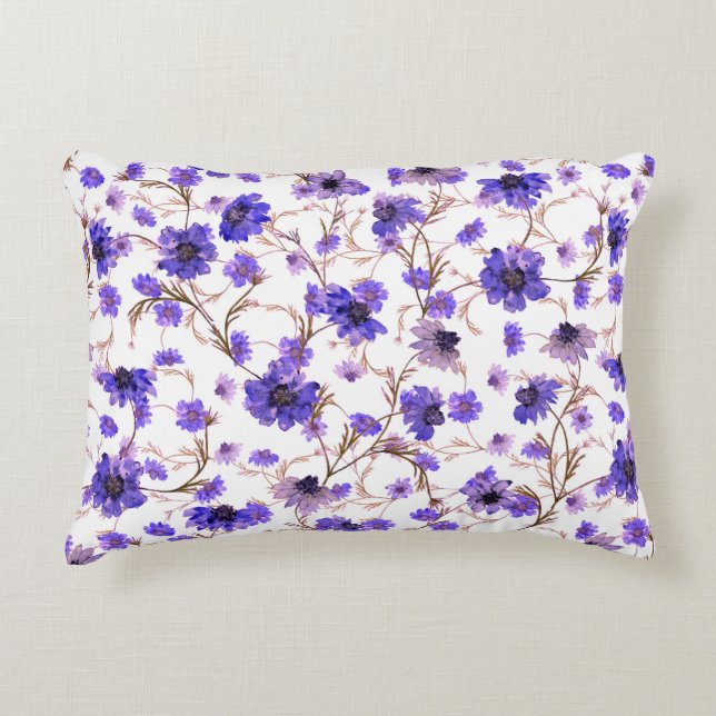 Floral seamless pattern with marigold flowers accent pillow (Front)