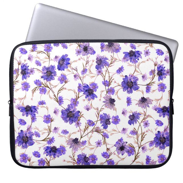 Floral seamless pattern with marigold flowers laptop sleeve (Front)