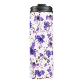 Floral seamless pattern with marigold flowers thermal tumbler