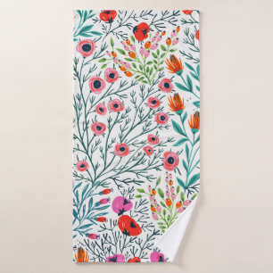  floral seamless pattern with summer bloomsfloral, bath towel