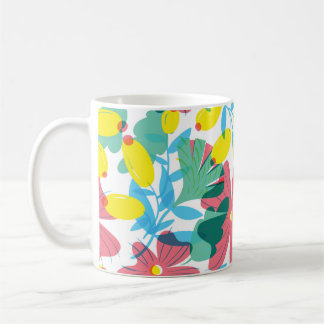 Floral seamless pattern with tranparency elements. coffee mug
