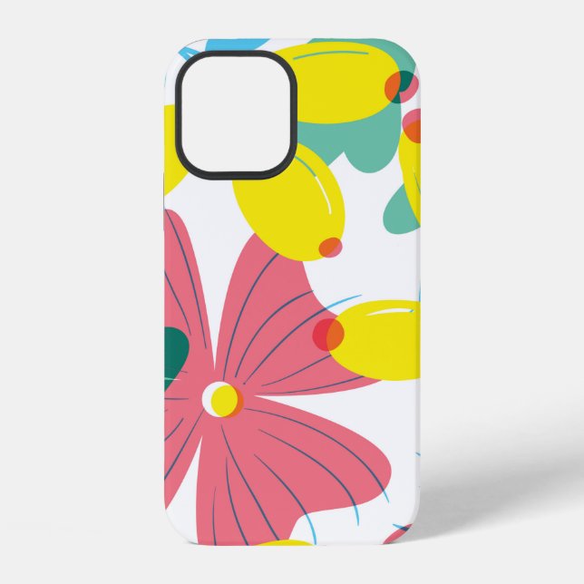 Floral seamless pattern with tranparency elements. iPhone case (Back)