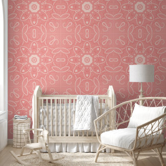 Floral Seamless Patterns in Pink Wallpaper