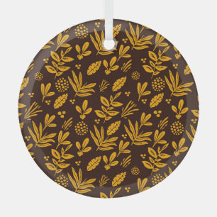 Floral Seamless: Perfect Textile Design Glass Ornament
