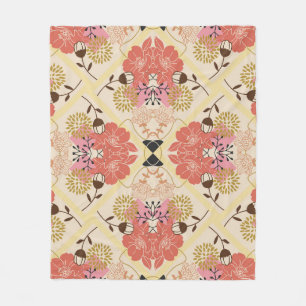 Floral seamless vintage pattern design. fleece blanket