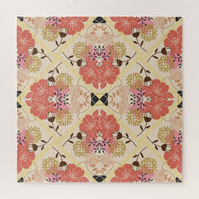 Floral seamless vintage pattern design. jigsaw puzzle (Vertical)