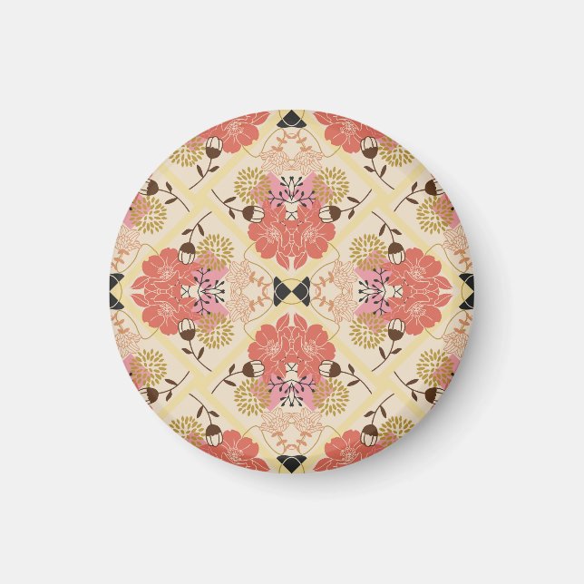 Floral seamless vintage pattern design. magnet (Front)