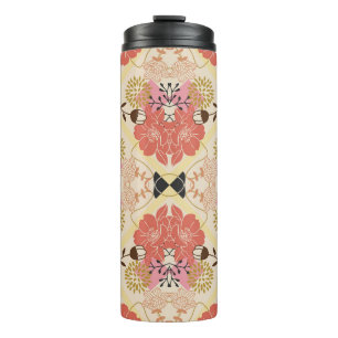Floral seamless vintage pattern design. thermal tumbler