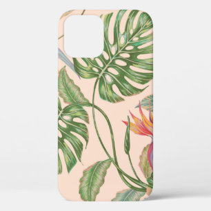 Floral seamless vintage tropical pattern backgroun iPhone 12 case