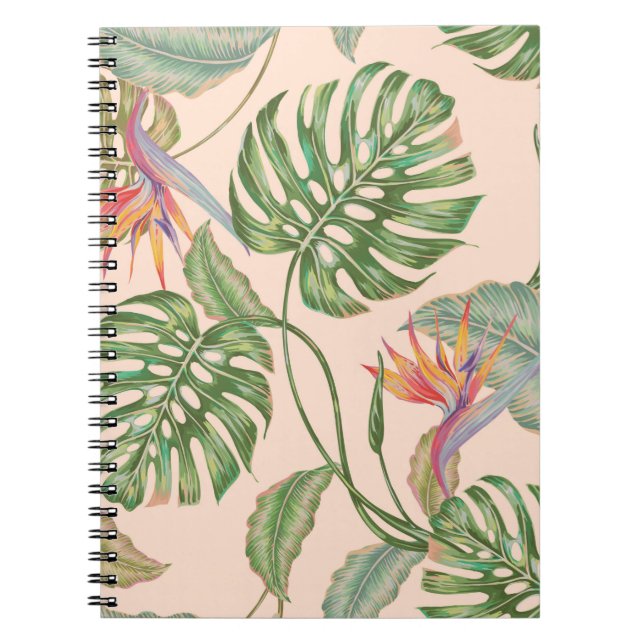 Floral seamless vintage tropical pattern backgroun notebook (Front)