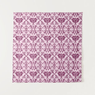 Floral seamless wallpaper rose bouqet pink and bla tapestry
