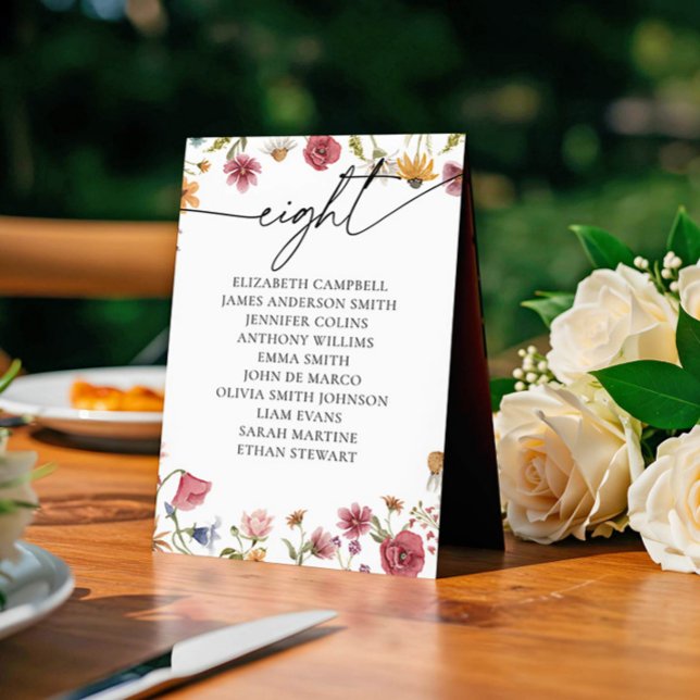 Floral Seating Chart Card | Table Eight (Creator Uploaded)