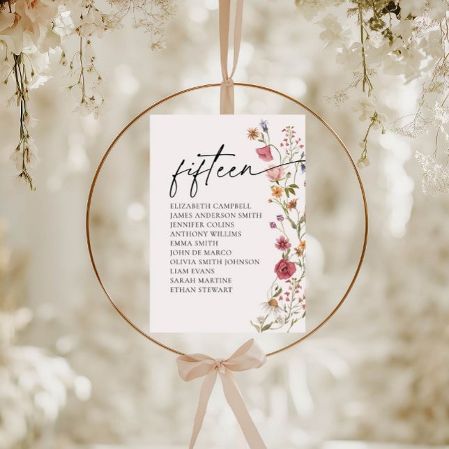 Floral Seating Chart Card | Table Fifteen (Creator Uploaded)