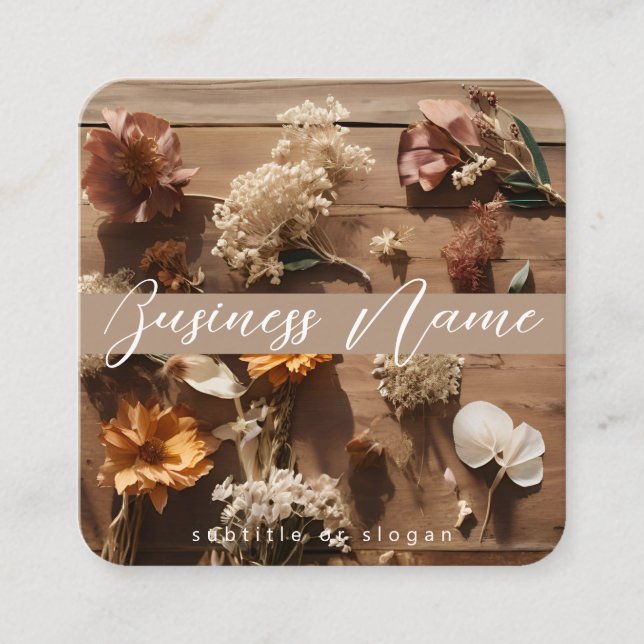 Floral séché | Boho | Esthétique | Carte de visite (Devant)