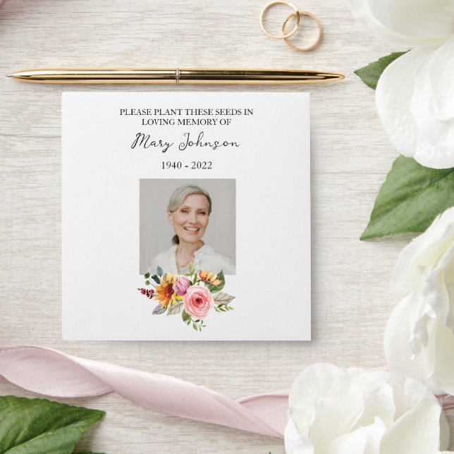 Floral Seed Packet Memorial Funeral Envelope (Wedding)