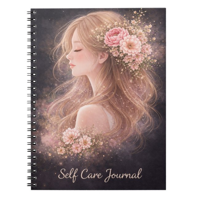 Floral Self Care Journal Notebook |  (Devant)
