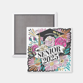 Floral Senior 2025 Magnet