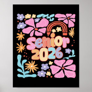 Floral Senior 2026 Coquette Bow Cl Of 2026 Graduat Poster