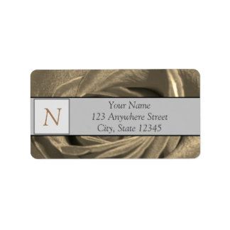 Floral Sepia Rose Étiquettes de adresse photo