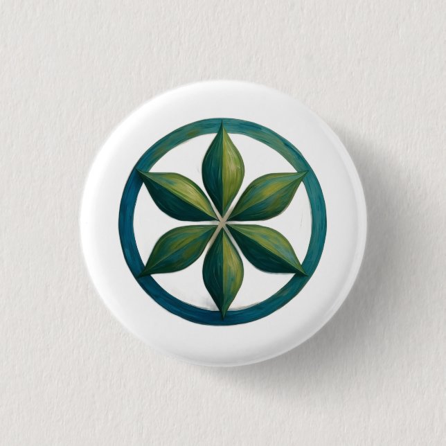 Floral Serenity Art Badge 1 Inch Round Button (Front)