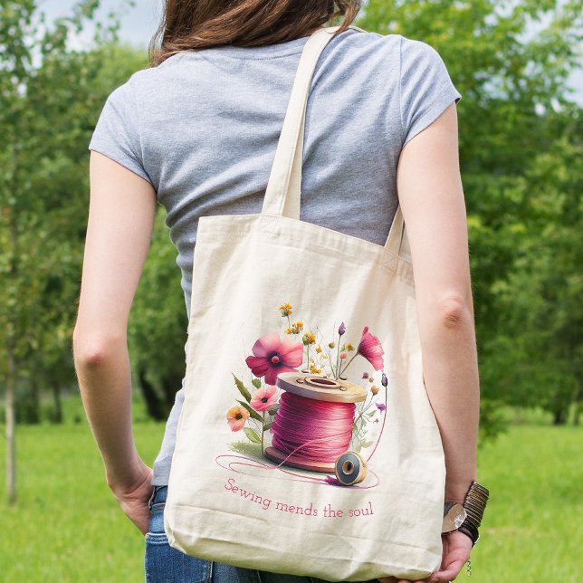 Floral Sewing Lovers Tote Bag (Creator Uploaded)