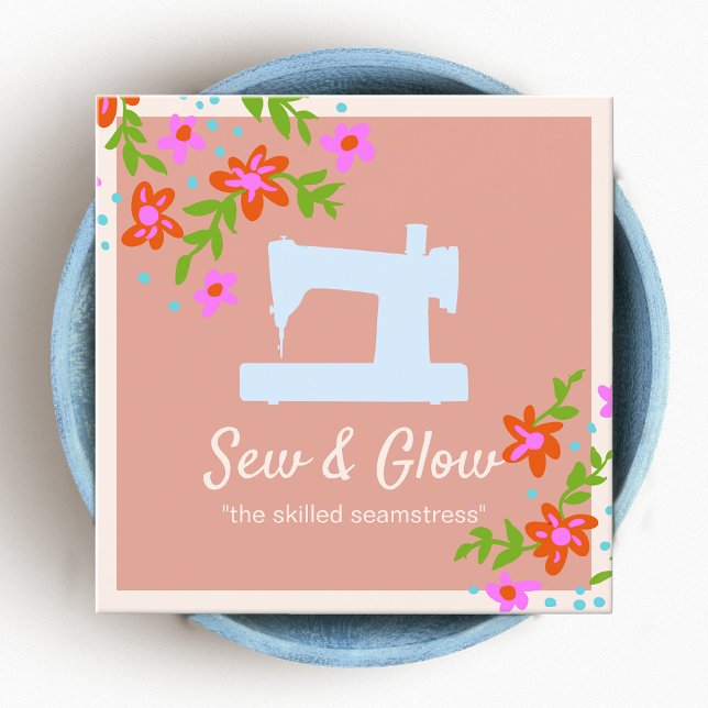 Floral Sewing Machine Seamstress Calling Card (Creator Uploaded)