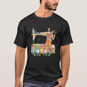 Floral Sewing Machine - Seamstress Quilting Dressm T-Shirt