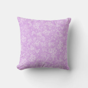 Floral Shabby Chic Purple Rose Flower Pattern Throw Pillow