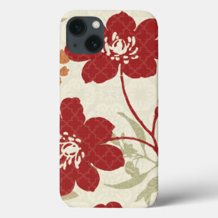 Floral Shadows in Red and Orange iPhone 13 Case