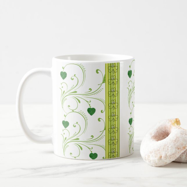 Floral Shamrock de la Mug de la Saint Patrick (Avec donut)