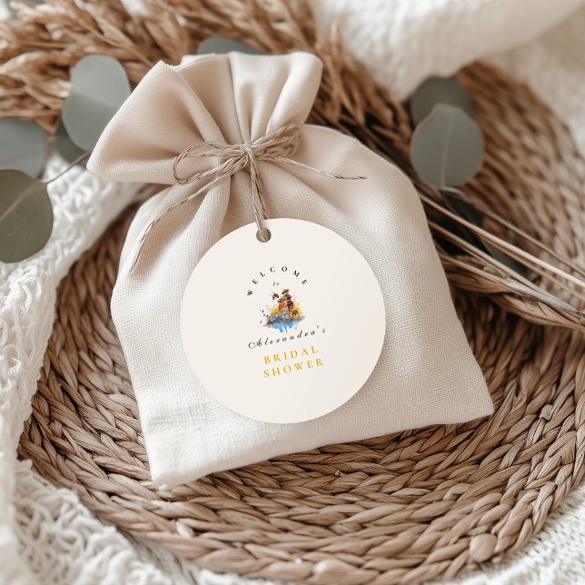  Floral She Found Her Honey Bridal Classic Round Sticker (Creator Uploaded)