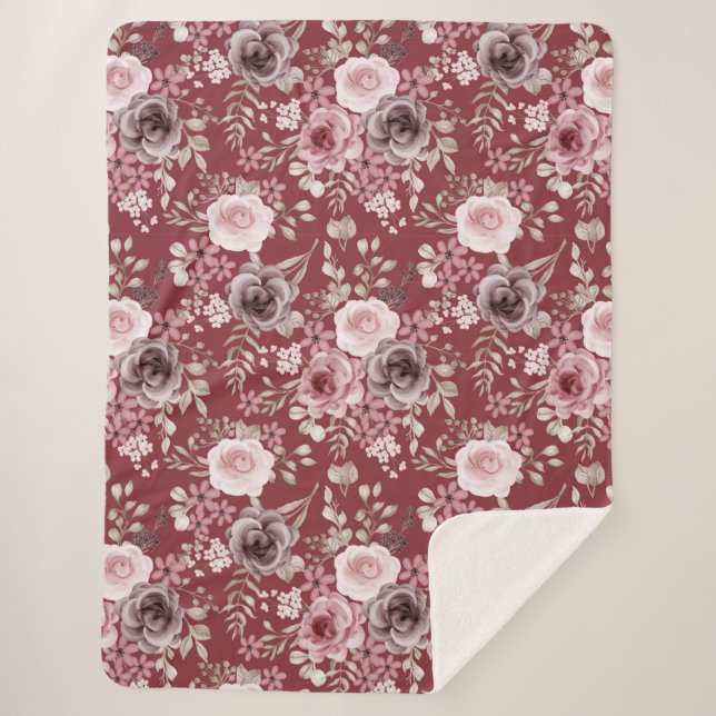  Floral Sherpa Blanket (Front)