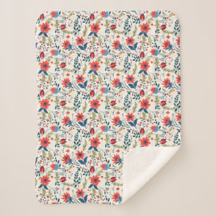 Floral Sherpa blanket