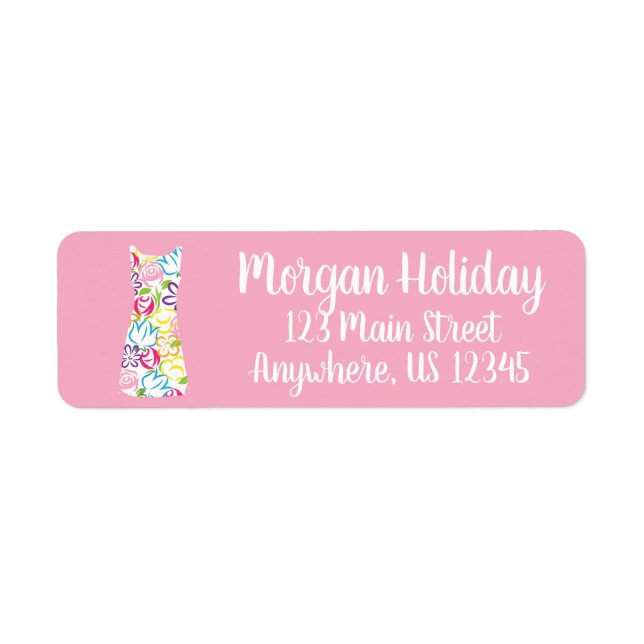 Floral Shift Dress Return Address Labels (Front)