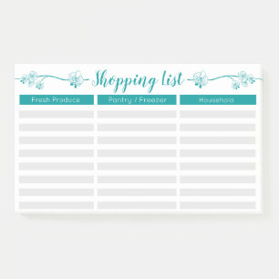 Floral Shopping List - Lined w. Custom Titles Post-it Notes