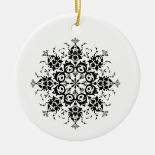 Floral Silhouette Ceramic Ornament