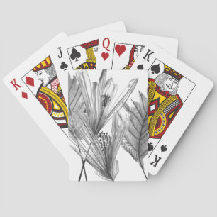 Floral Silhouette - Grey Playing Cards