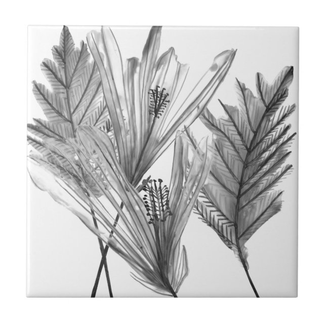 Floral Silhouette - Grey Tile (Front)