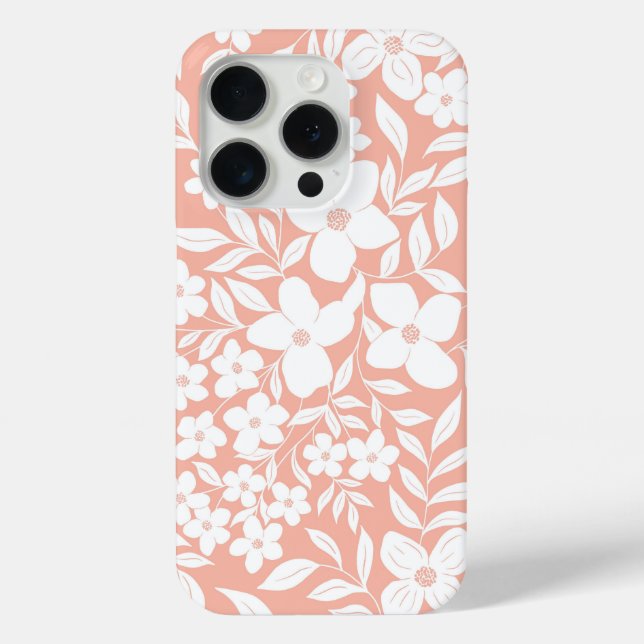 Floral silhouette on pink Case-Mate iPhone case (Back)