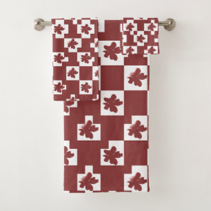 Floral silhouette pattern. bath towel set