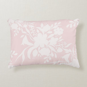 Floral silhouette pattern in pink tones accent pillow