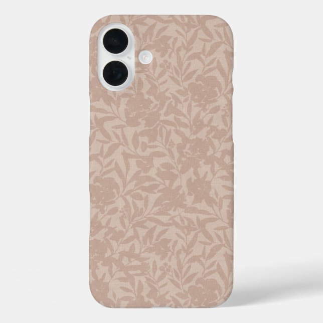 Floral silhouettes mocha mousse warm tan Case-Mate iPhone case (Back)