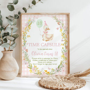 Floral Silly Goose Birthday Time Capsule Sign