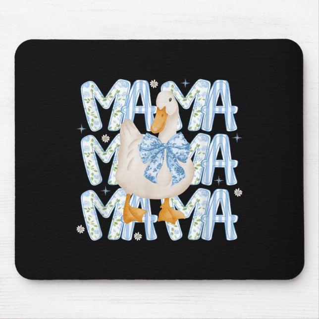 Floral Silly Goose Boho Mama Mom Farm Duck Animal  Mouse Pad (Front)